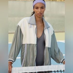 Daily Practice by Anthropologie Windbreaker Jacket Sherpa Faux Fur XL Athleisure